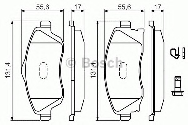Комплект тормозных колодок дискового тормоза BOSCH 0986494510