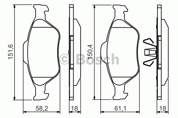 Тормозные колодки BOSCH 0986494512