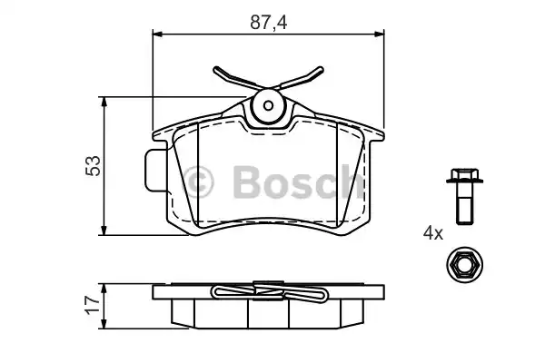 0986494516 BOSCH Тормозные колодки