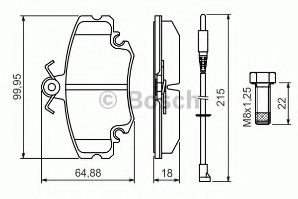 0986494522 BOSCH Тормозные колодки