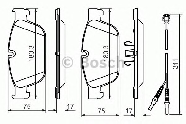 Тормозные колодки BOSCH 0986494526