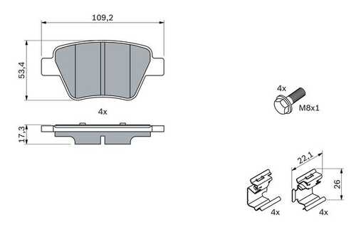 0986494643 BOSCH Колодки тормозные дисковые BOSCH