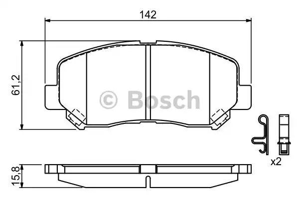 Комплект тормозных колодок дискового тормоза BOSCH 0986494675