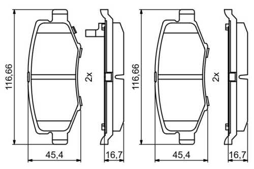 Колодки тормозные дисковые /комплект 4 шт BOSCH 0986494706