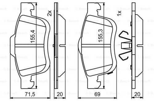 Тормозные колодки BOSCH 0986494801