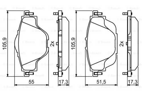 Тормозные колодки BOSCH 0986494805