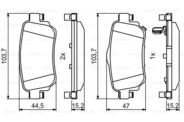 Комплект тормозных колодок дискового тормоза BOSCH 0986494816