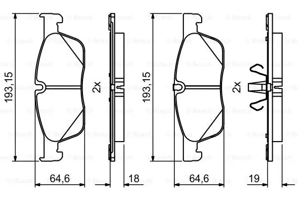 Тормозные колодки BOSCH 0986494818