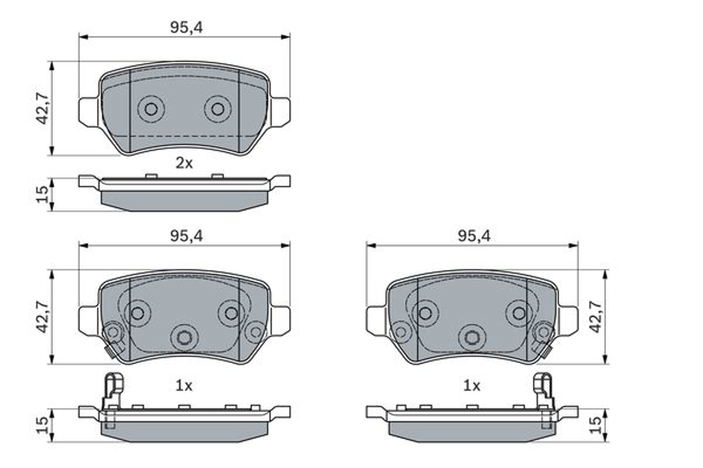 Колодки тормозные дисковые зад BOSCH 0986494954