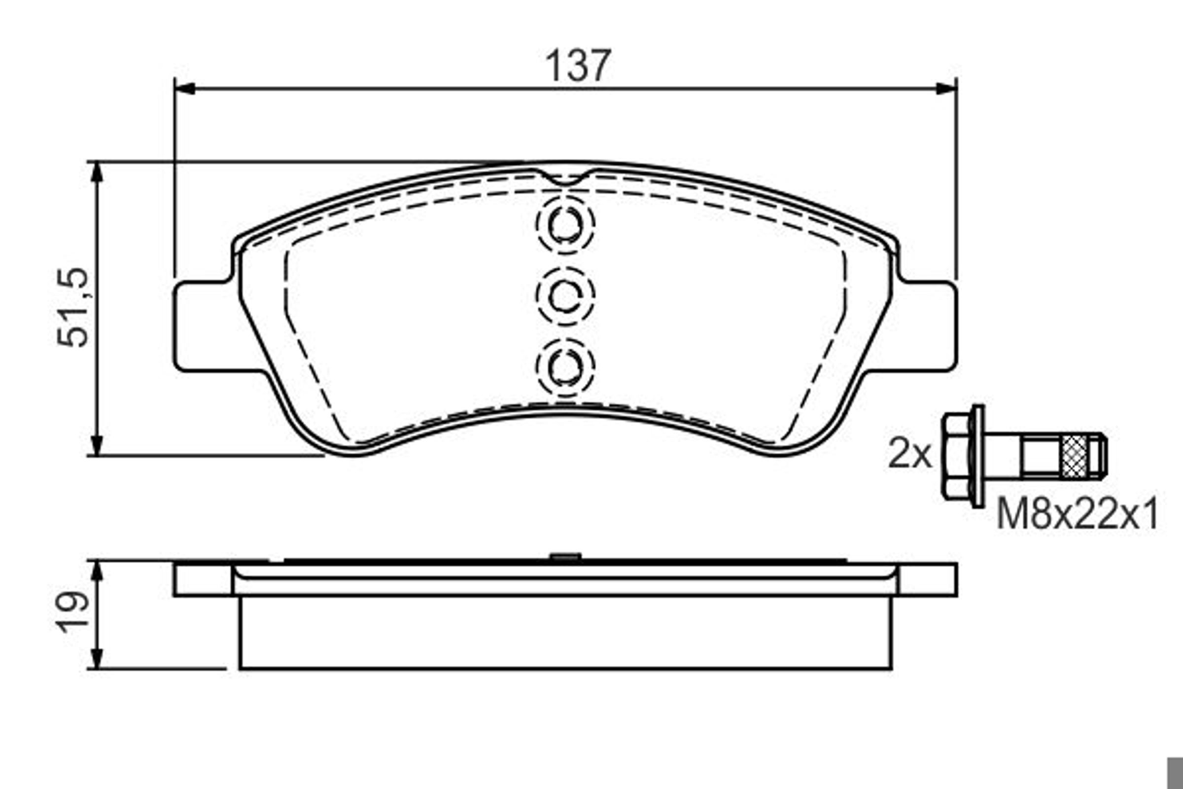 0986495051 BOSCH Колодки тормозные дисковые