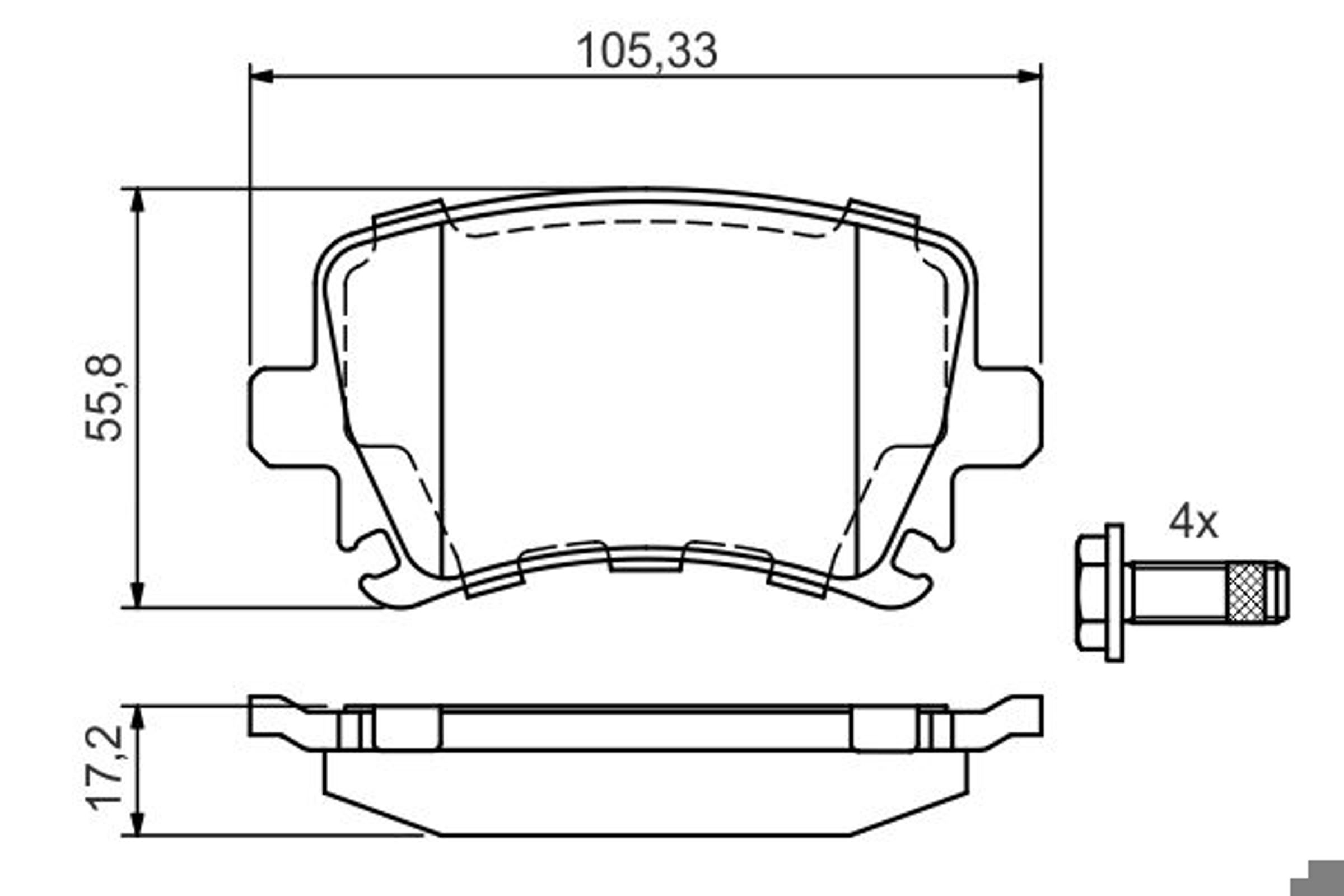 0986495054 BOSCH Колодки тормозные дисковые