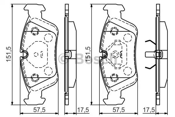 0986495060 BOSCH Тормозные колодки