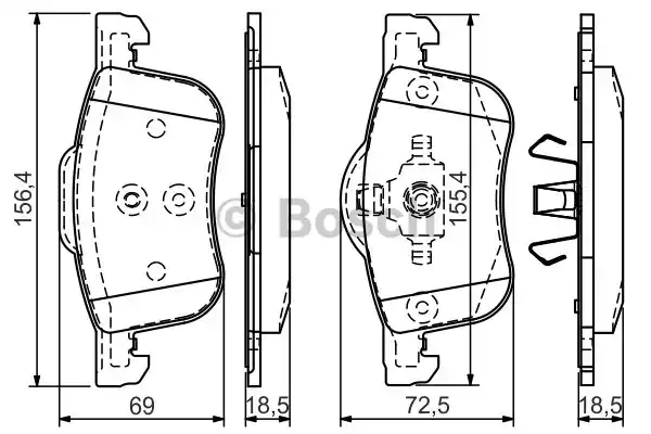 0986495061 BOSCH Тормозные колодки