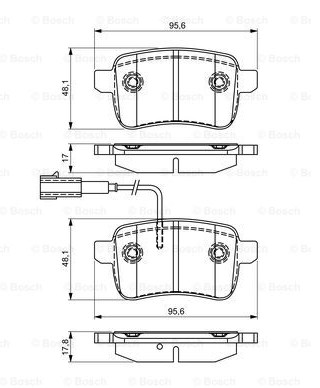 Комплект тормозных колодок дискового тормоза BOSCH 0986495305