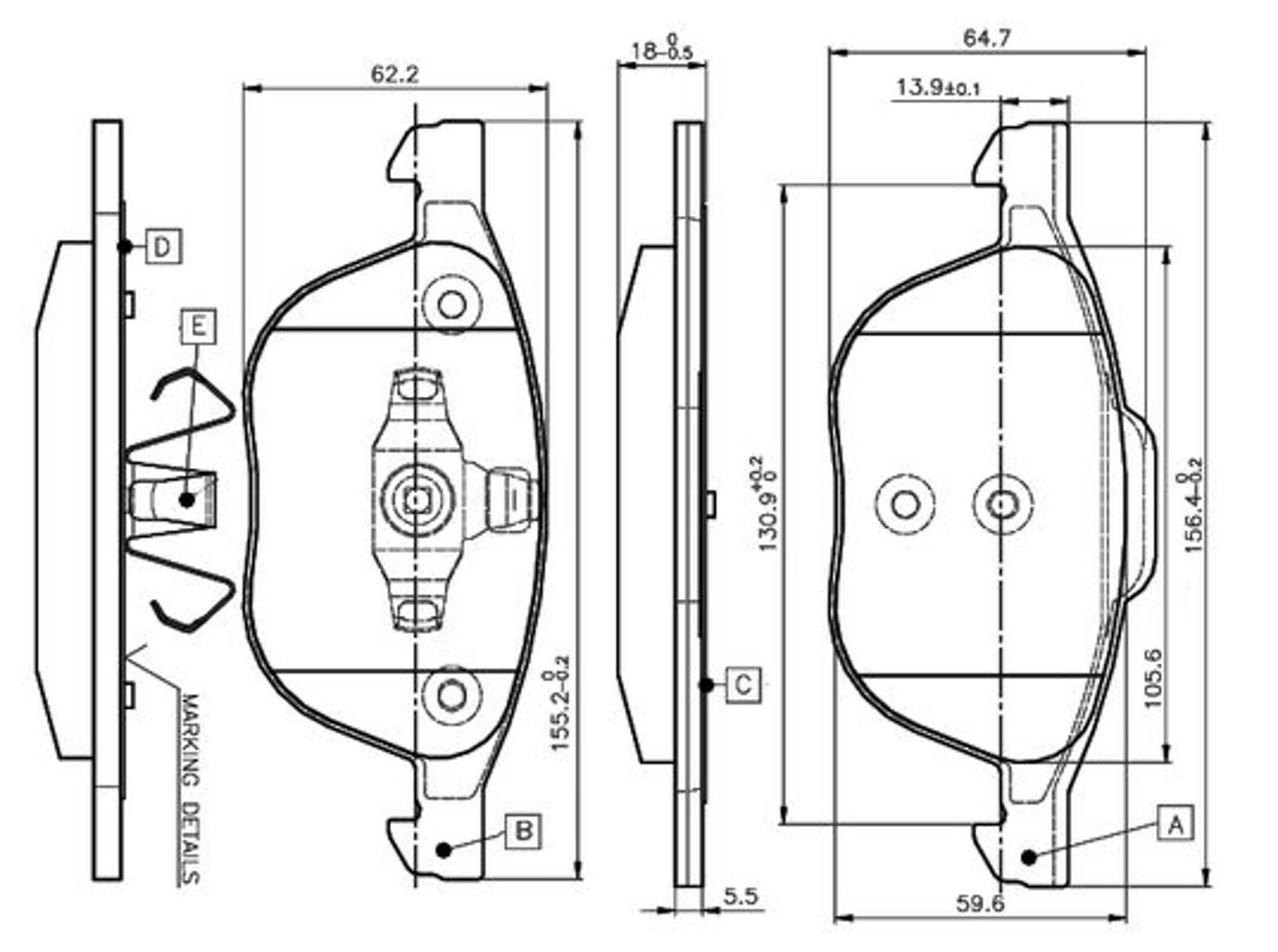 0986TB2877 BOSCH Комплект тормозных колодок, дисковый тормоз