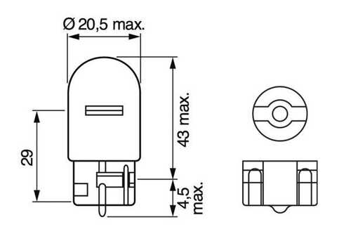 ЛАМПА 12V 21W W21W PURE LIGHT BOSCH 1987301096