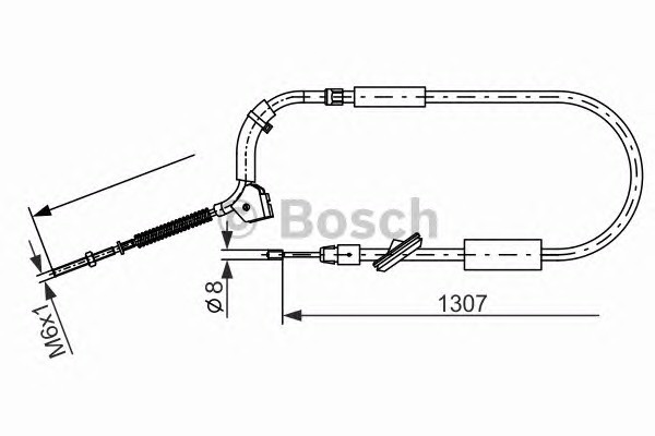 1987477223 BOSCH Трос стояночной тормозной системы задний