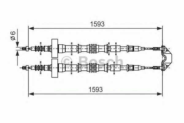 1987477527 BOSCH Трос стояночной тормозной системы задний