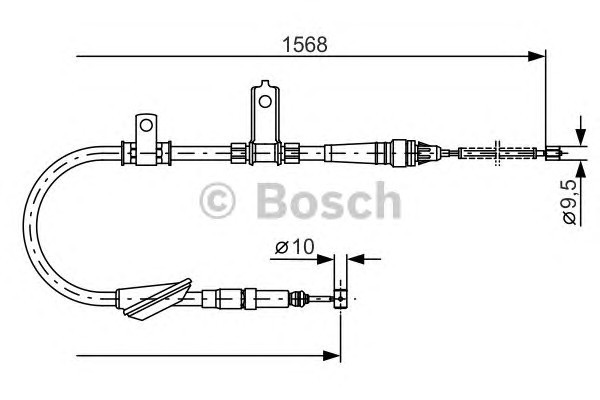 Трос стояночной тормозной системы задний BOSCH 1987477790