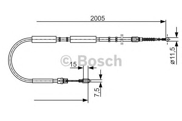 1987477923 BOSCH Трос стояночного тормоза