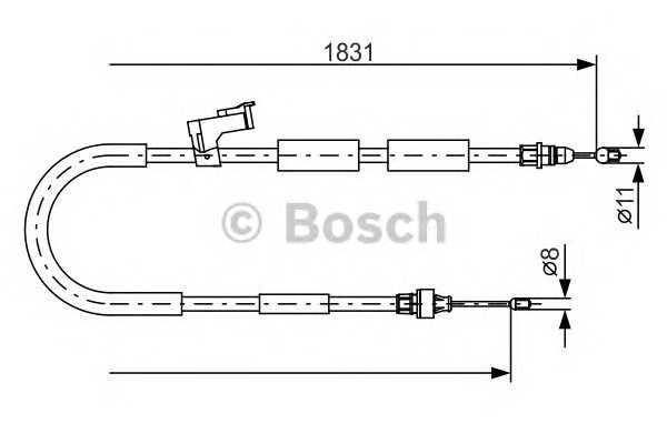 Трос стояночного тормоза BOSCH 1987482058
