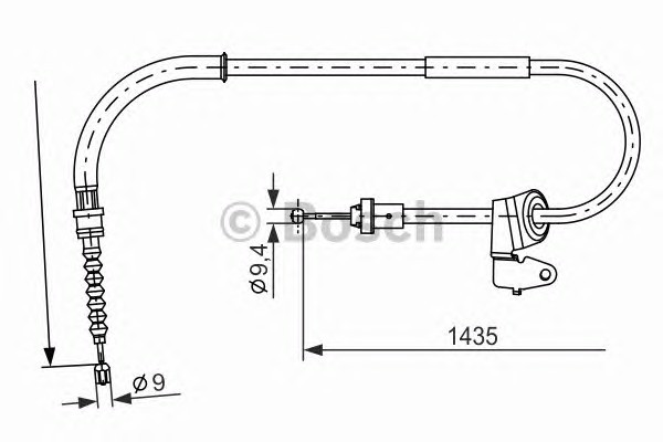 Трос стояночного тормоза правый BOSCH 1987482230
