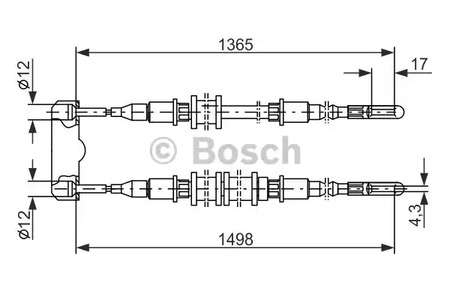 Трос стояночной тормозной системы задний BOSCH 1 987 477 130