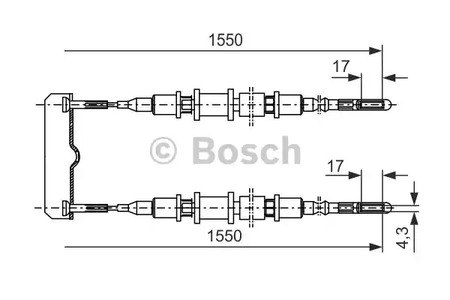 Трос стояночного тормоза BOSCH 1 987 477 250