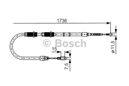 Трос стояночного тормоза BOSCH 1 987 477 257