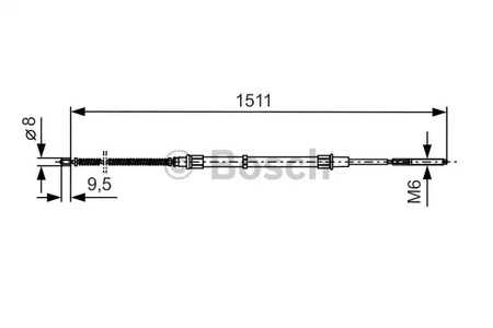 1 987 477 284 BOSCH Трос стояночной тормозной системы задний