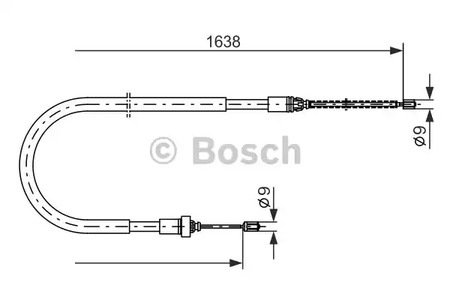 Трос стояночной тормозной системы задний BOSCH 1 987 477 586