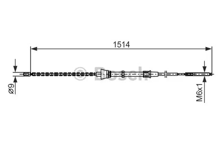 1 987 477 695 BOSCH Трос стояночного тормоза