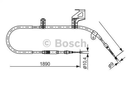 Трос стояночного тормоза BOSCH 1 987 477 804