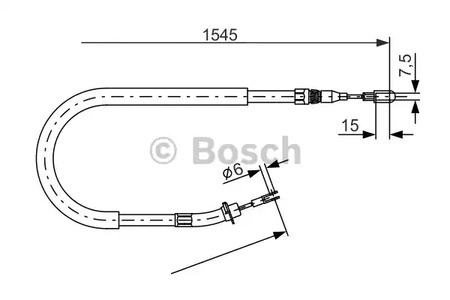 1 987 477 857 BOSCH Трос стояночной тормозной системы задний