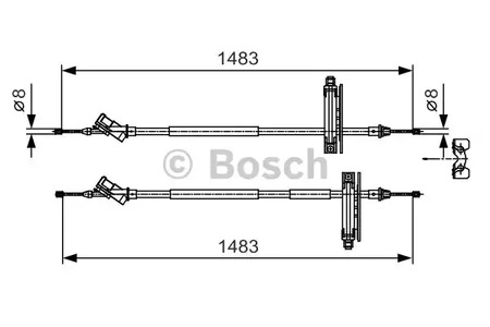 Трос стояночного тормоза BOSCH 1 987 477 930