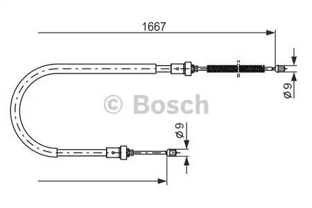 Трос стояночного тормоза BOSCH 1 987 477 956