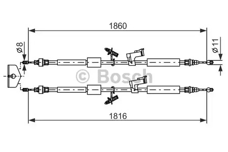 1 987 482 189 BOSCH Трос стояночного тормоза