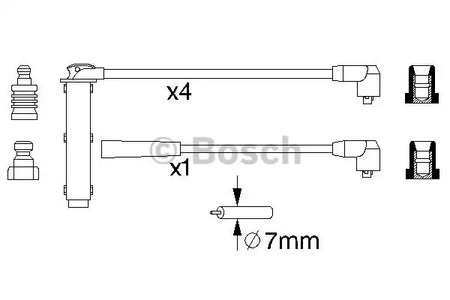 Фото 5 0 986 356 731 BOSCH Комплект проводов зажигания