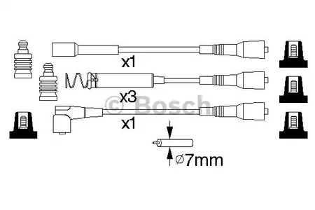 Фото 5 0 986 356 801 BOSCH Комплект проводов зажигания