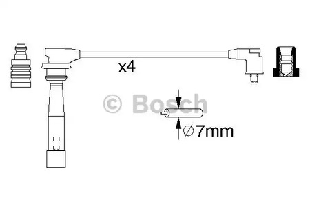 Фото 5 0 986 356 970 BOSCH Комплект проводов зажигания