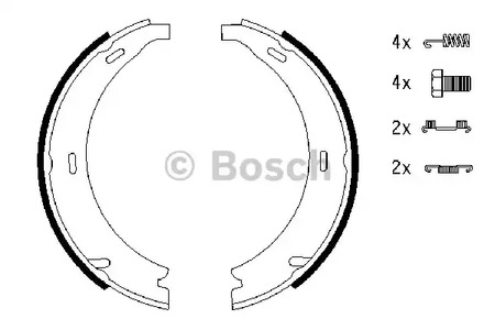 Фото 5 0 986 487 543 BOSCH Колодки тормозные стояночного тормоза