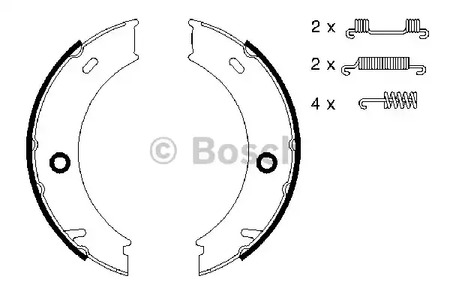 0 986 487 611 BOSCH Колодки тормозные стояночного тормоза