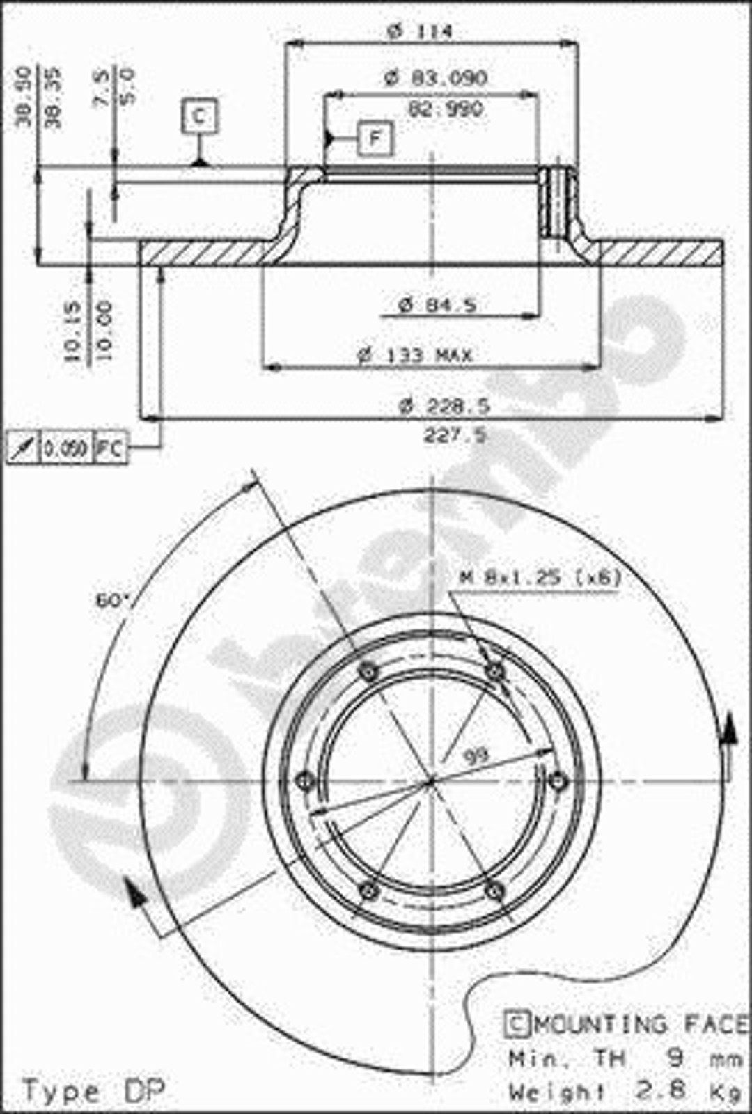 Диск тормозной BRECO BS 7082