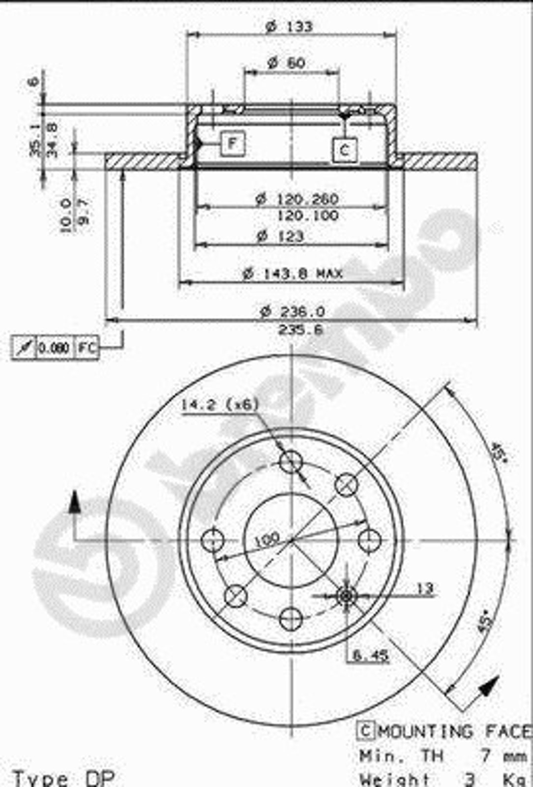 Диск тормозной BRECO BS 7253