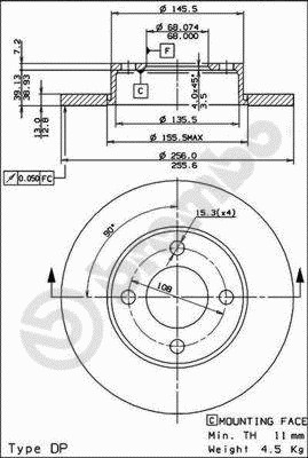 Диск тормозной BRECO BS 7302