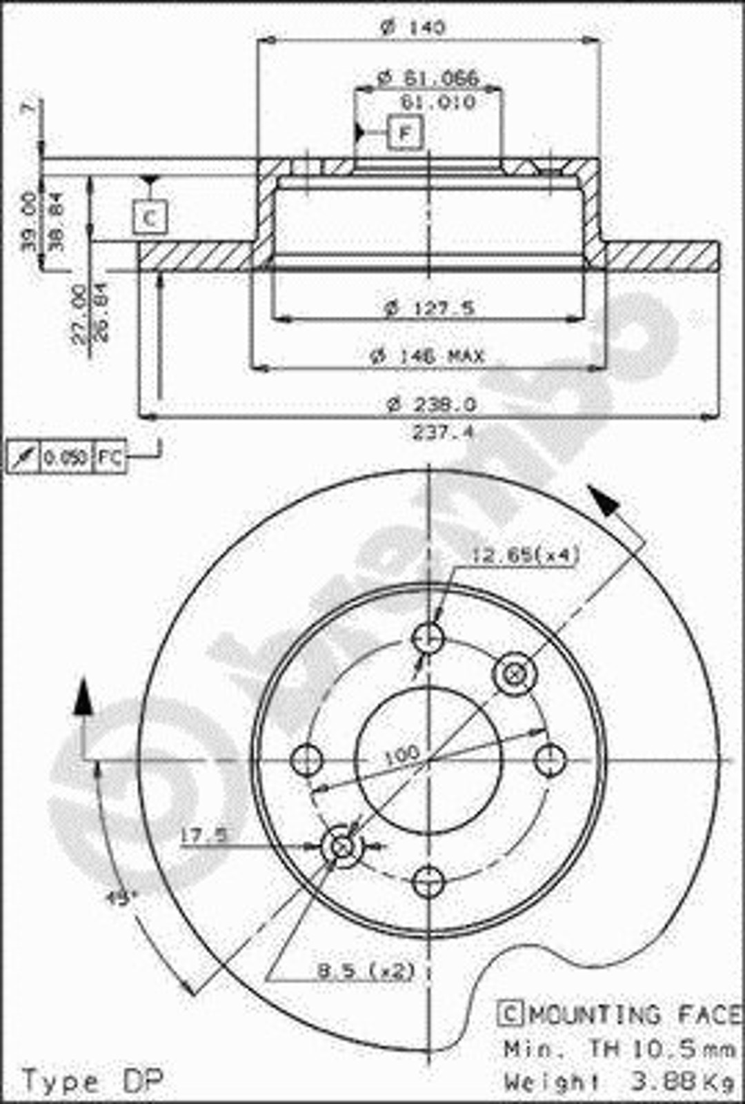 Диск тормозной BRECO BS 7324