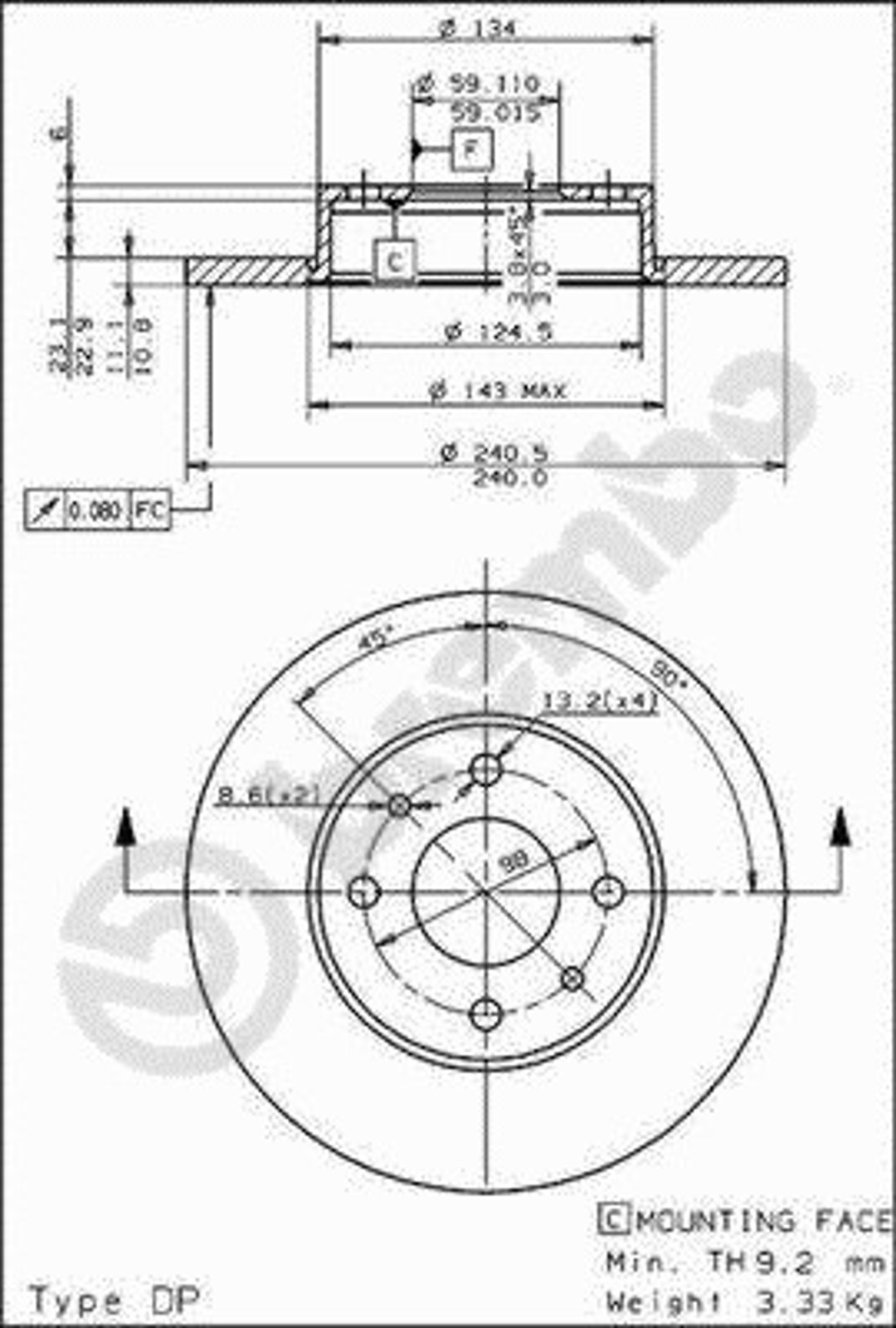 BS 7356 BRECO Диск тормозной