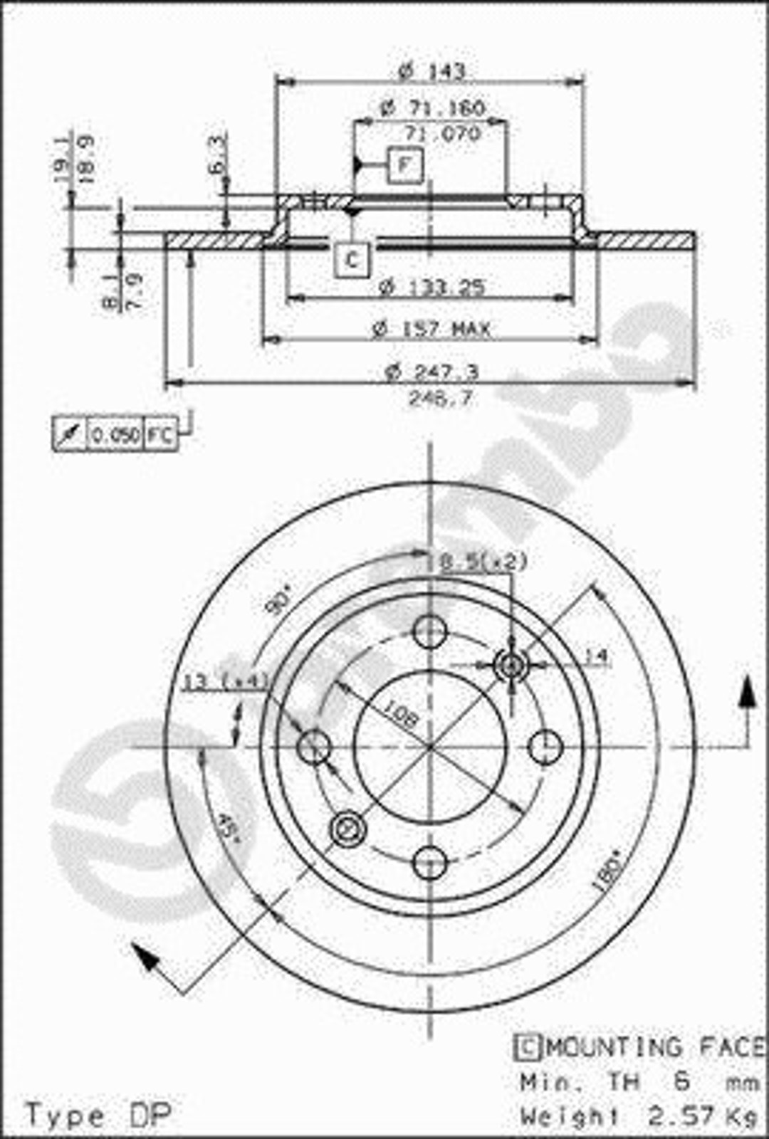 BS 7408 BRECO Диск тормозной