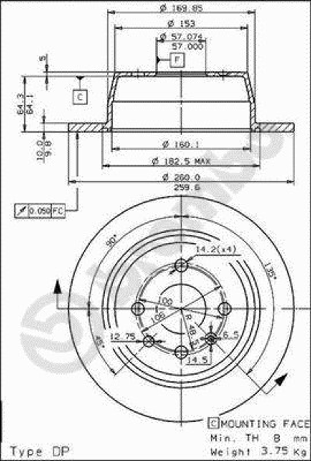 BS 7431 BRECO Диск тормозной