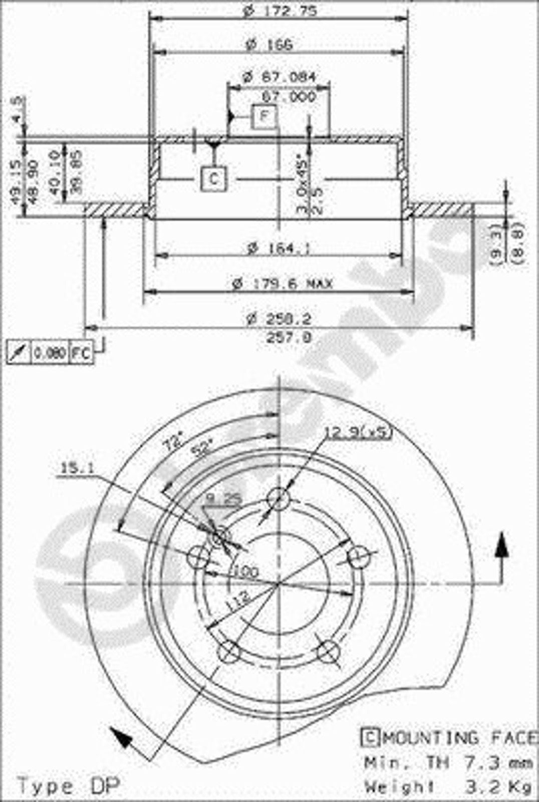 Диск тормозной BRECO BS 7472